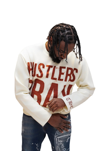 Hustlers Pray Long Sleeve Cropped Tee