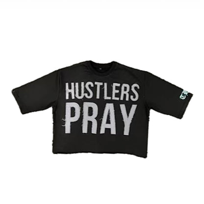 Hustlers Pray Cropped Tee