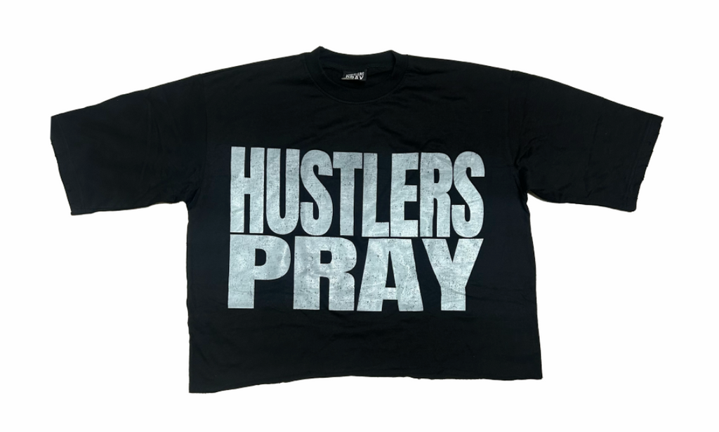 Hustlers Pray Vintage Crop Tee
