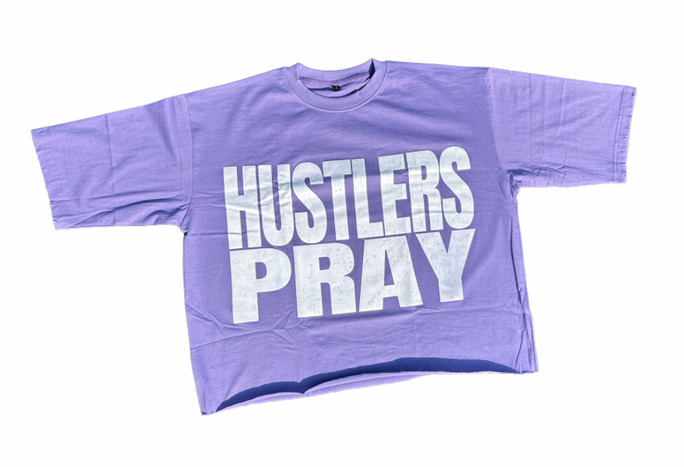 Hustlers Pray Vintage Crop Tee