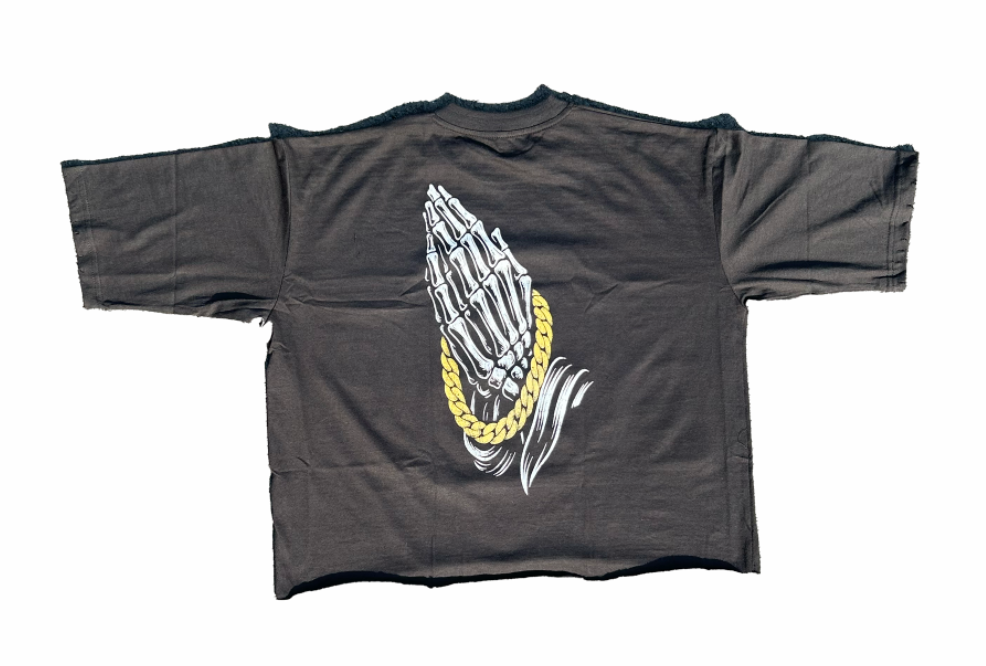 Hustlers Pray Vintage Crop Tee