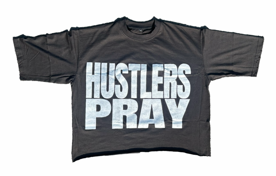 Hustlers Pray Vintage Crop Tee